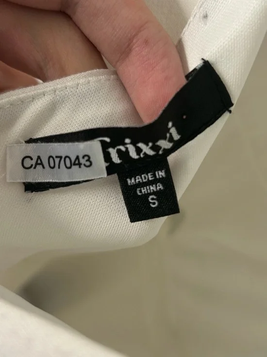 Trixxi White Mini Dress Puff Sleeve Fit Flare Cottagecore Summer Size Small New - Picture 9 of 13